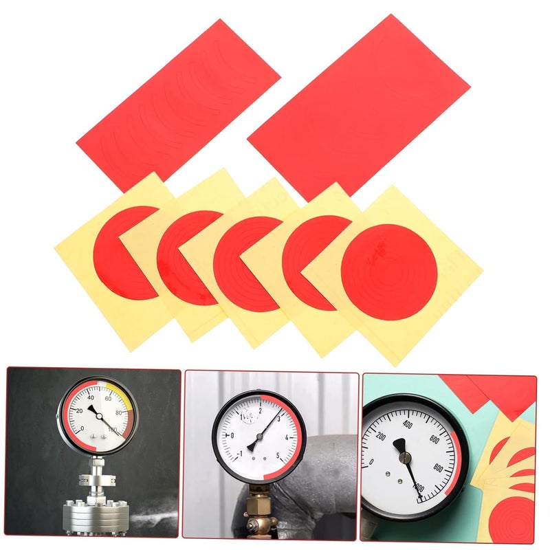 Gatuida 7 Sheets Pressure Gauge Identification Stickers Red Easy Apply Removable Labels - Image 5